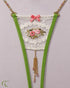 Lola Luna Bérénice designer open thong displayed on presentation card