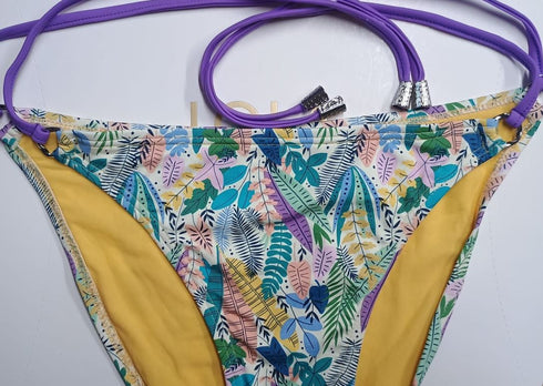Calcie · Classic Bikini Tie-Side · Tropical Pastel bikini - lolaluna.com