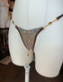 Charline Brown Open Thong – Elegant Lace & Amber Jewel Chains