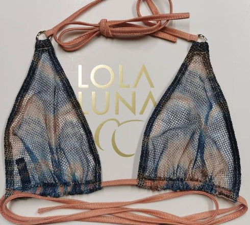 Lazulie · Sheer Thong Bikini · Transparent Mesh Mineral Blue bikini - lolaluna.com