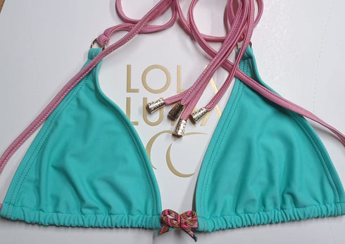 Ounaki · Thong Bikini · Turquoise & Pink Scallops bikini - lolaluna.com