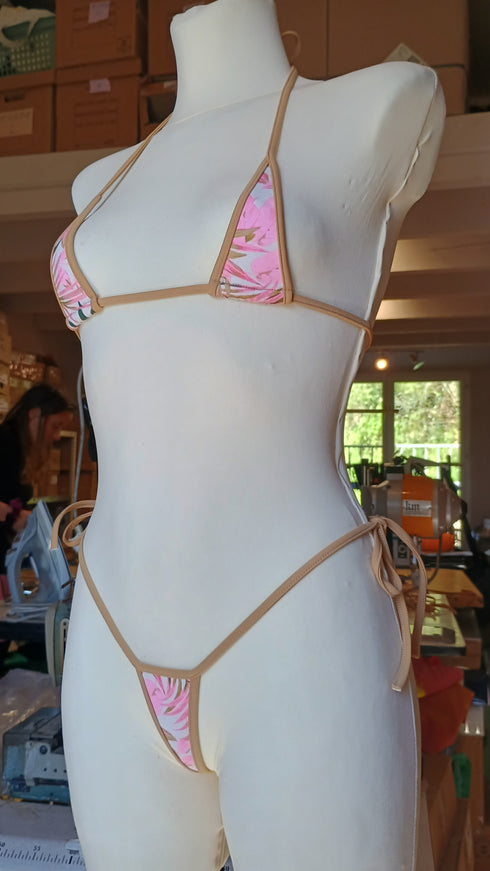 Selenie · Micro Bikini · Pink, White & Beige bikini - lolaluna.com