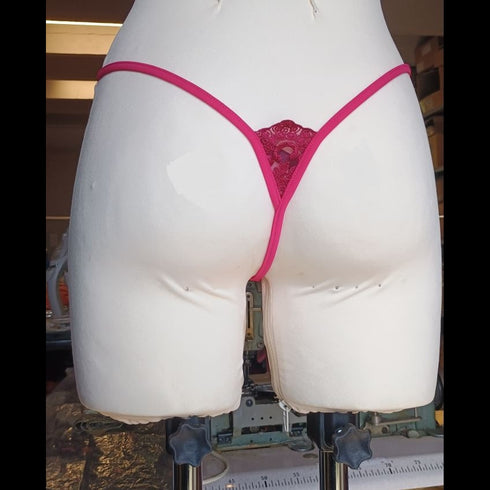 Violine Fuchsia Embroidered Micro Thong Micro string - lolaluna.com