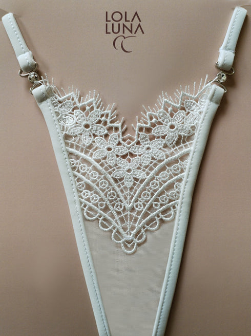 White thong Bonnie (without bra) Lingerie - lolaluna.com