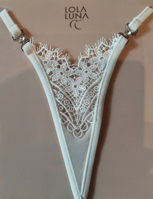 White thong Bonnie (without bra) Lingerie - lolaluna.com