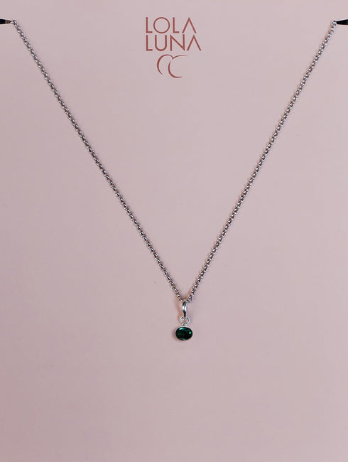 Emerald Gift Set / Celeste open Thong + Necklace in a Lovely Case Open G-string - lolaluna.com