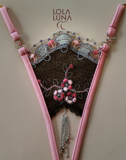 Rose open Open G-string - lolaluna.com