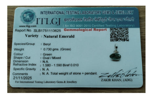 Emerald Gift Set / Thong + Necklace in a Lovely Case Open G-string - lolaluna.com