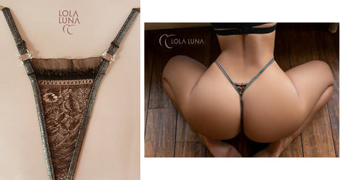 Norma micro. Sequin-Embellished Lace Micro String Micro string - lolaluna.com