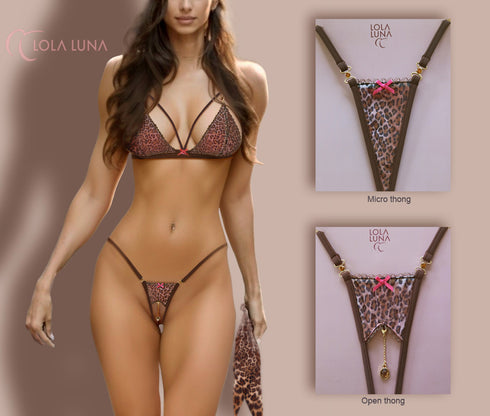 Panther set bra + thong lingerie set - lolaluna.com