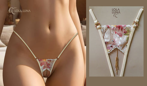 Petal open thong Open G-string - lolaluna.com