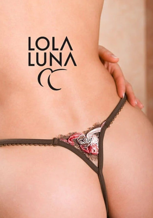 Pearl Gift Set / open Thong + Necklace in a Lovely Case Open G-string - lolaluna.com