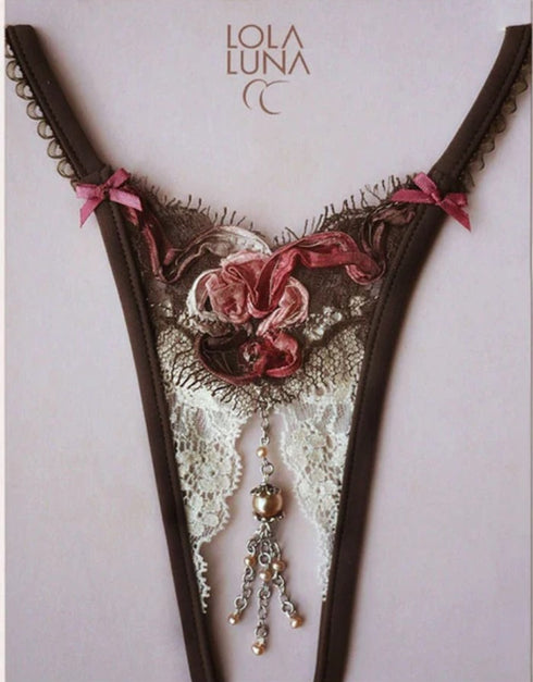 Monte Carlo Gift Set / Open Thong + Necklace in a Lovely Case open string - lolaluna.com