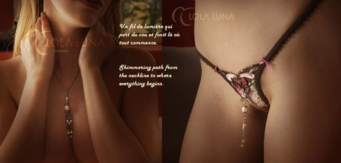 Monte Carlo Gift Set / Open Thong + Necklace in a Lovely Case open string - lolaluna.com