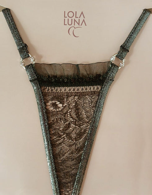 Norma micro. Sequin-Embellished Lace Micro String Micro string - lolaluna.com