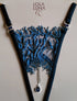 Sapphire Gift Set / Ondine open Thong + Necklace in a Lovely Case Open G-string - lolaluna.com