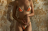 Orane Set Embroidered Tulle & Gold Lamé Thong + Mini Bra lingerie set - lolaluna.com