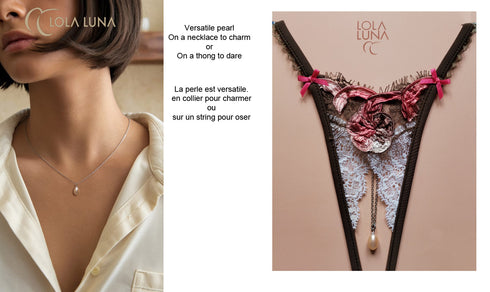 Open thong + pearl Open G-string - lolaluna.com