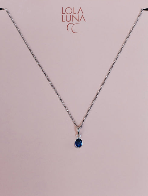 Sapphire Gift Set / Ondine open Thong + Necklace in a Lovely Case Open G-string - lolaluna.com