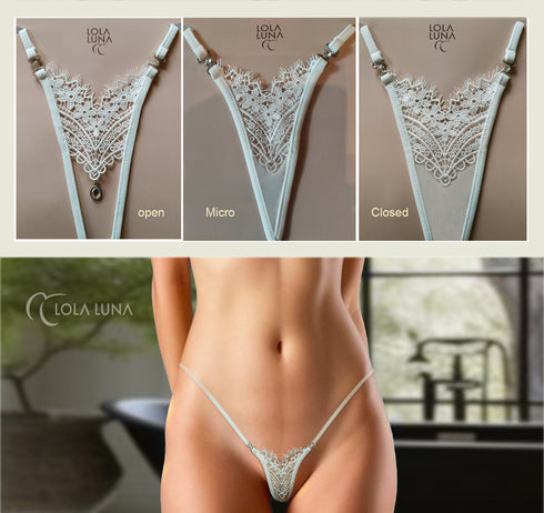 White thong Bonnie (without bra) Lingerie - lolaluna.com