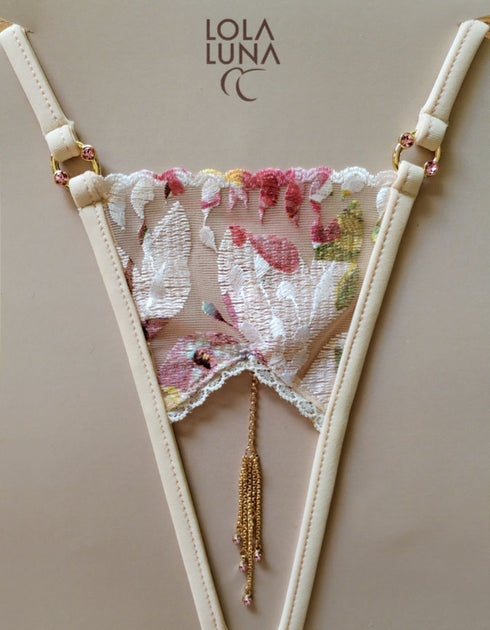 Petal open thong Open G-string - lolaluna.com