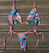 Windy · Thong Bikini · Pink & Blue Lycra bikini string - lolaluna.com