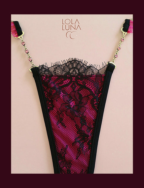set Scarlett Fuschya lingerie set - lolaluna.com