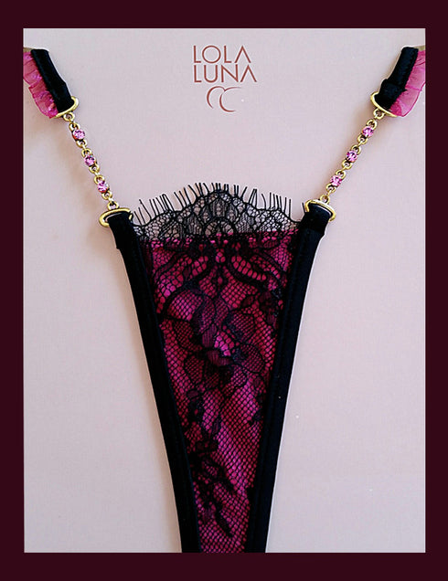 set Scarlett Fuschya lingerie set - lolaluna.com