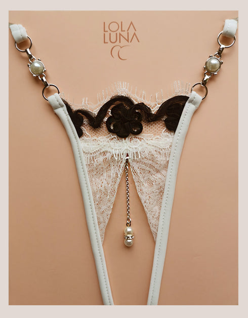 Belize white Open string Open G-string - lolaluna.com