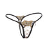 Bombay Closed G-String in Black Tulle and Chocolate Organza closed G-string - lolaluna.com