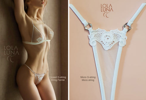 Flore Set: The Radiance of Guipure and Crystal lingerie set - lolaluna.com