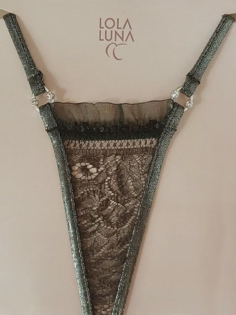 Norma micro. Sequin-Embellished Lace Micro String – LolaLuna Lingerie